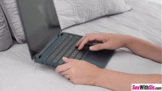 Petite small tits teen stepsister Ruby Moon riding stepbros big hard cock
